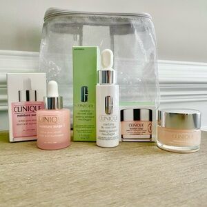 NEW Clinique Moisture Surge Active Glow Serum, Hydrator & Do-Over Peel set w/bag